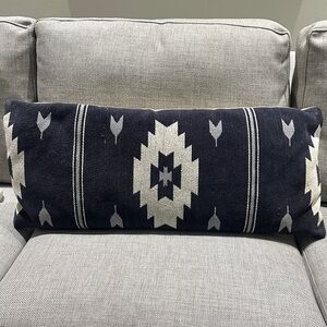 Navy and White Geometric Throw Pillow